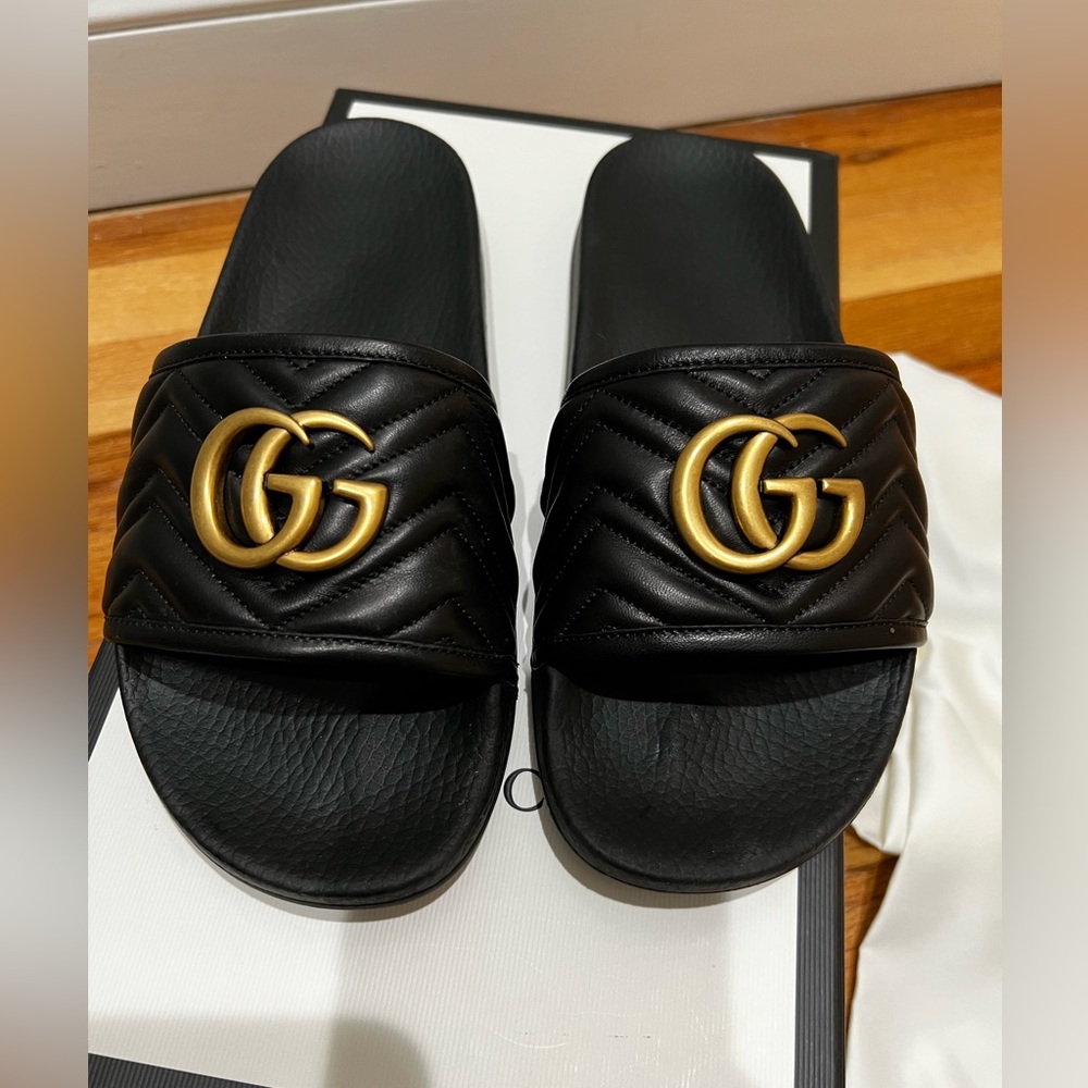 GUCCI MARMONT PURSUIT SLIDES MENS SIZE US 8